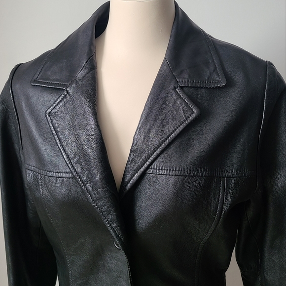 Vintage Fitted Leather Jacket (S) - Picture 2 of 7